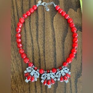 Charming Charlie Radiant Red Beaded Necklace